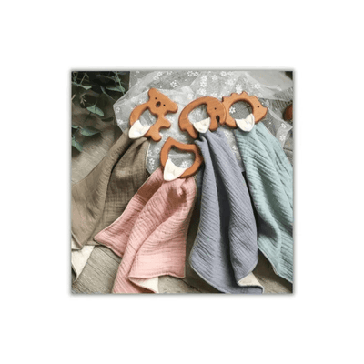 Baby's Wooden Teether and Muslin - Dinks